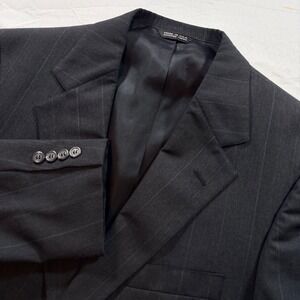 Polo Ralph Lauren University Club Blazer Mens 40R Gray Wool Pinstripe Sport Coat